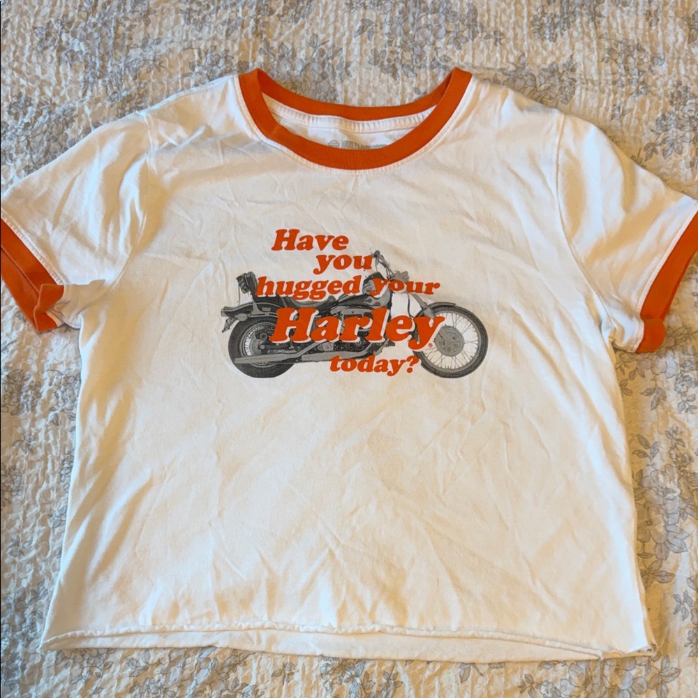 Retro Harley T-Shirt “Have you Hugged Your Harley Today” Graphic Print